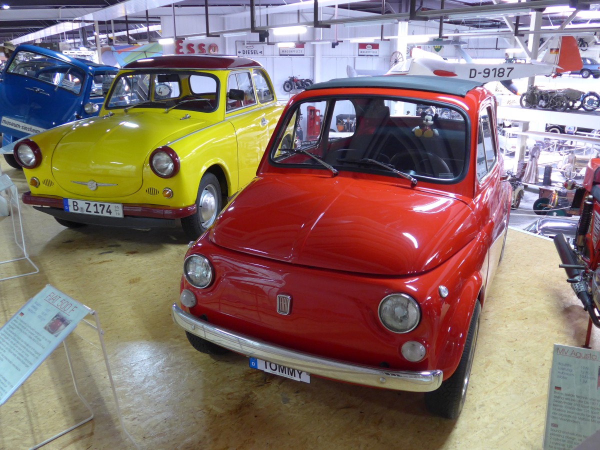 (150'073) - Fiat 500 am 25. April 2014 in Sinsheim, Museum