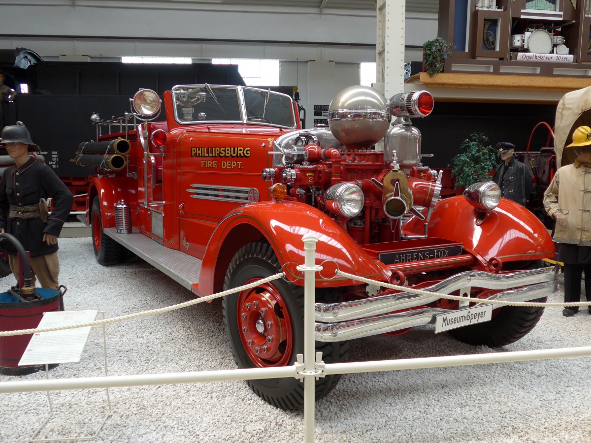 (150'349) - Phillipsburg Fire Dept - Ahrens-Fox am 26. April 2014 in Speyer, Technik-Museum