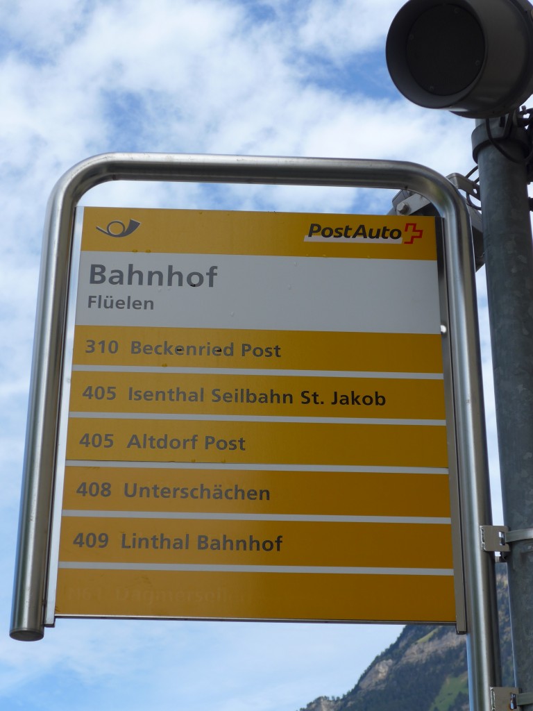 (150'560) - PostAuto-Haltestelle - Fl�elen, Bahnhof - am 10. Mai 2014