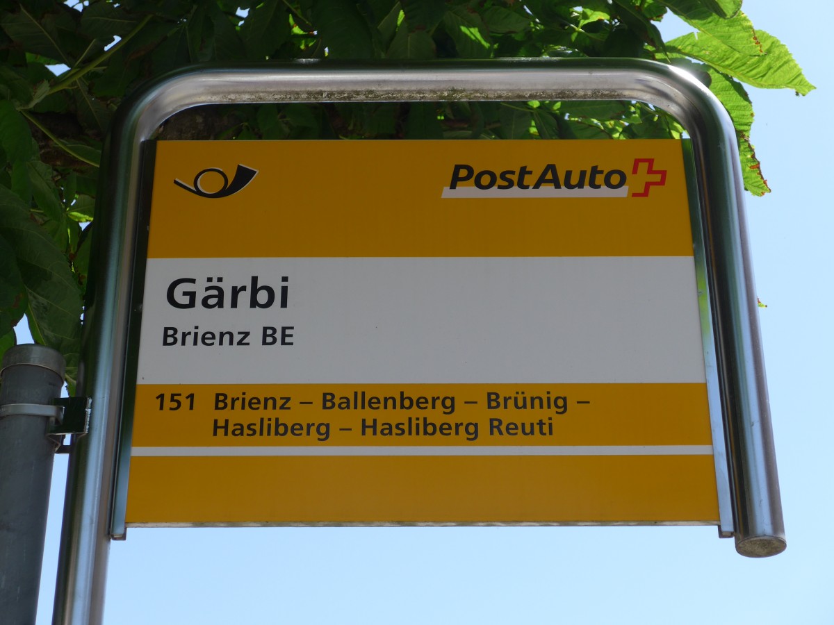 (151'355) - PostAuto-Haltestelle - Brienz BE, G�rbi - am 8. Juni 2014