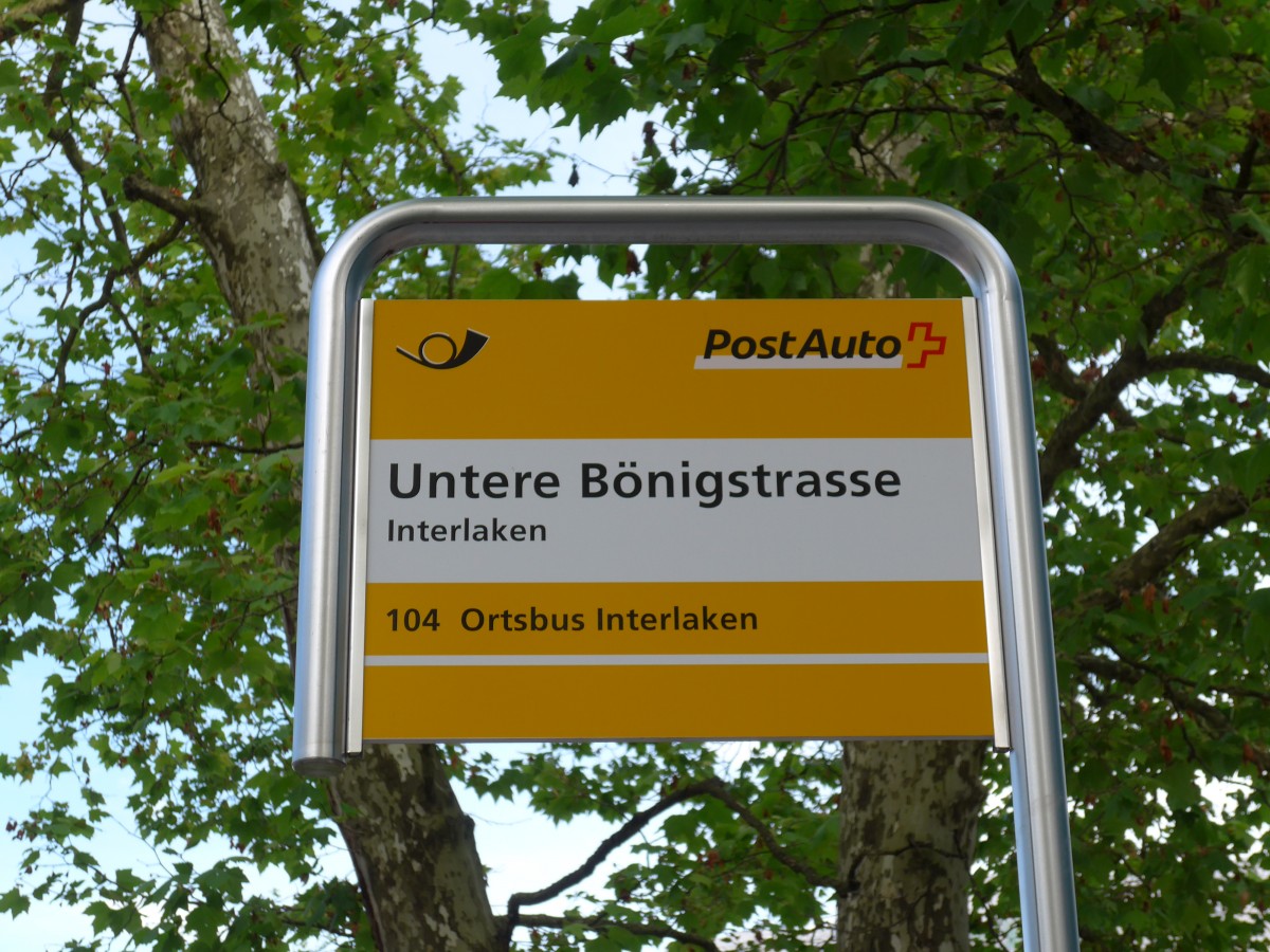 (151'878) - PostAuto-Haltestelle - Interlaken, Untere B�nigstrasse - am 28. Juni 2014