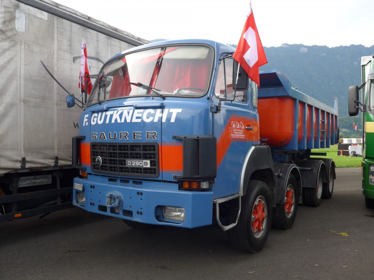 (151'887) - Gutknecht, Murzelen - BE 163'575 - Saurer am 28. Juni 2014 in Interlaken, Flugplatz