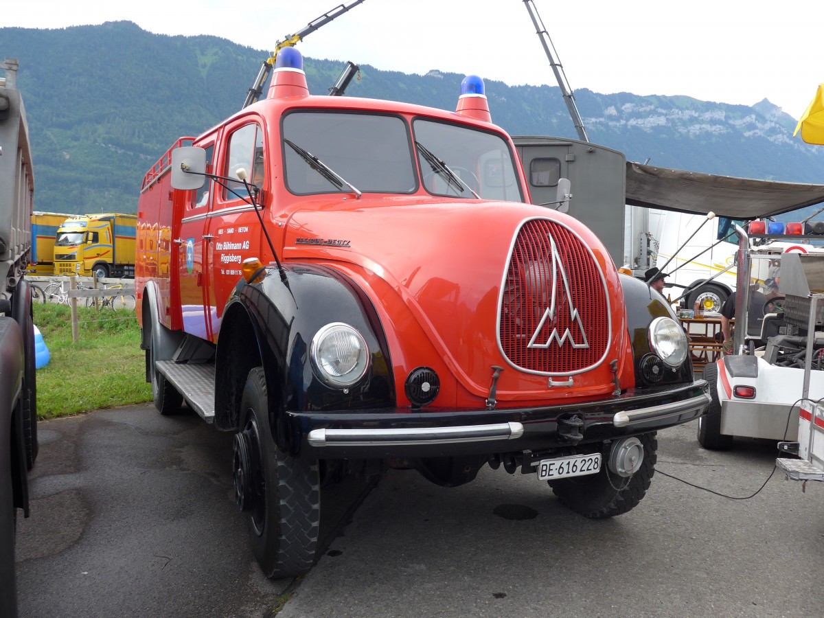 (151'908) - B�hlmann, Riggisberg - BE 616'228 - Magirus-Deutz am 28. Juni 2014 in Interlaken, Flugplatz
