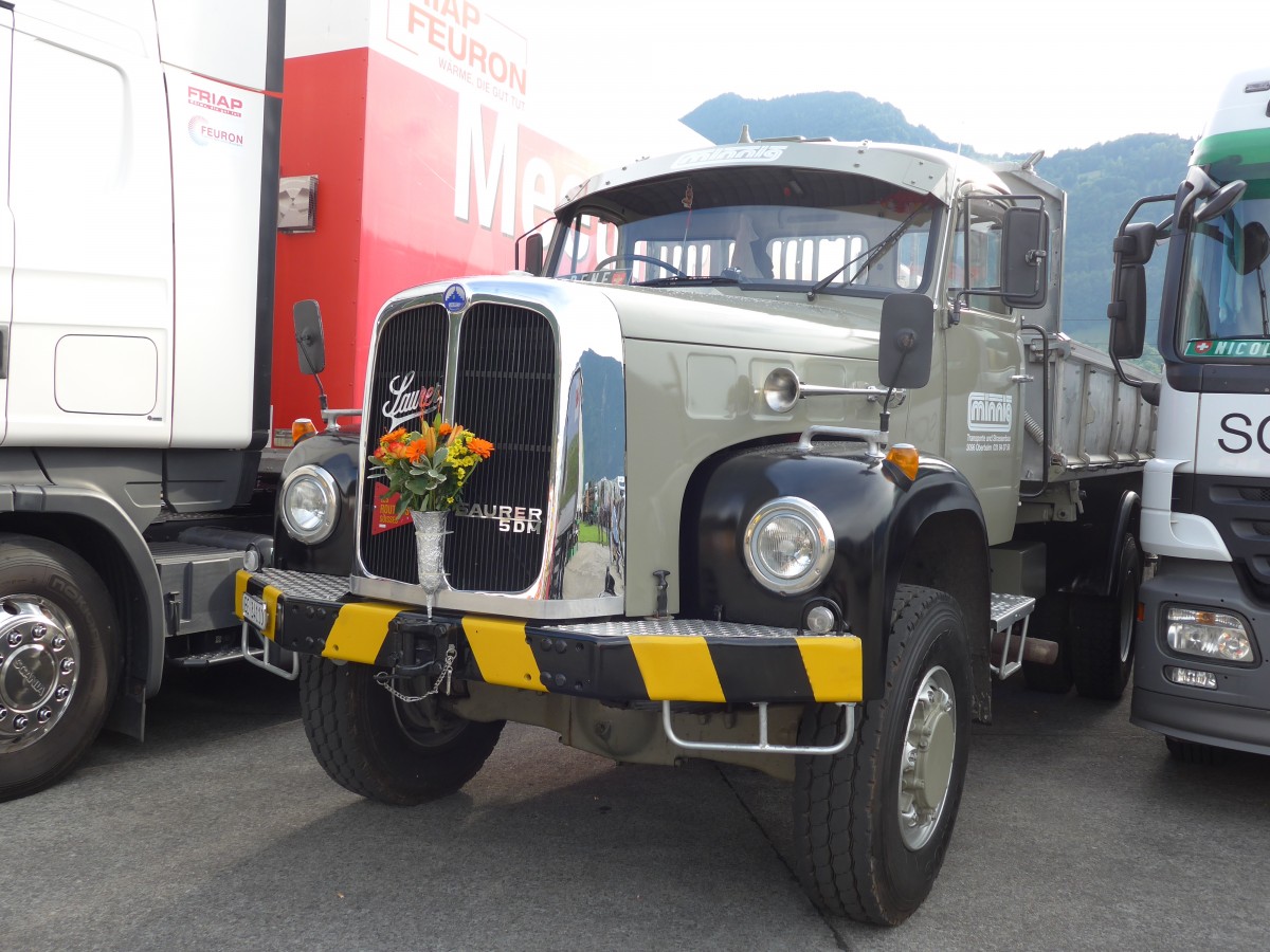(151'932) - Minnig, Oberbalm - BE 34'110 - Saurer am 28. Juni 2014 in Interlaken, Flugplatz
