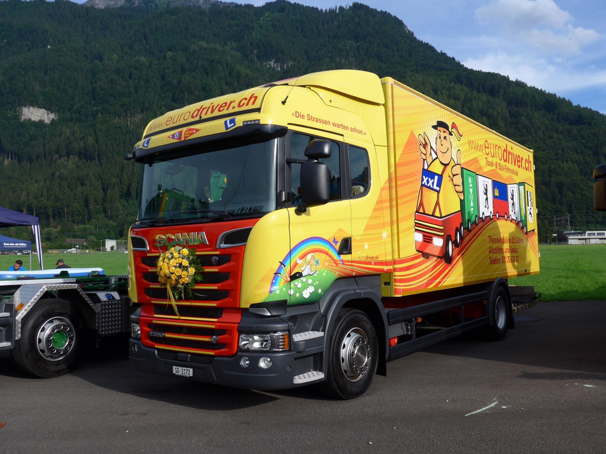 (151'937) - Eurodriver, Altst�tten - SG 2172 - Scania am 28. Juni 2014 in Interlaken, Flugplatz