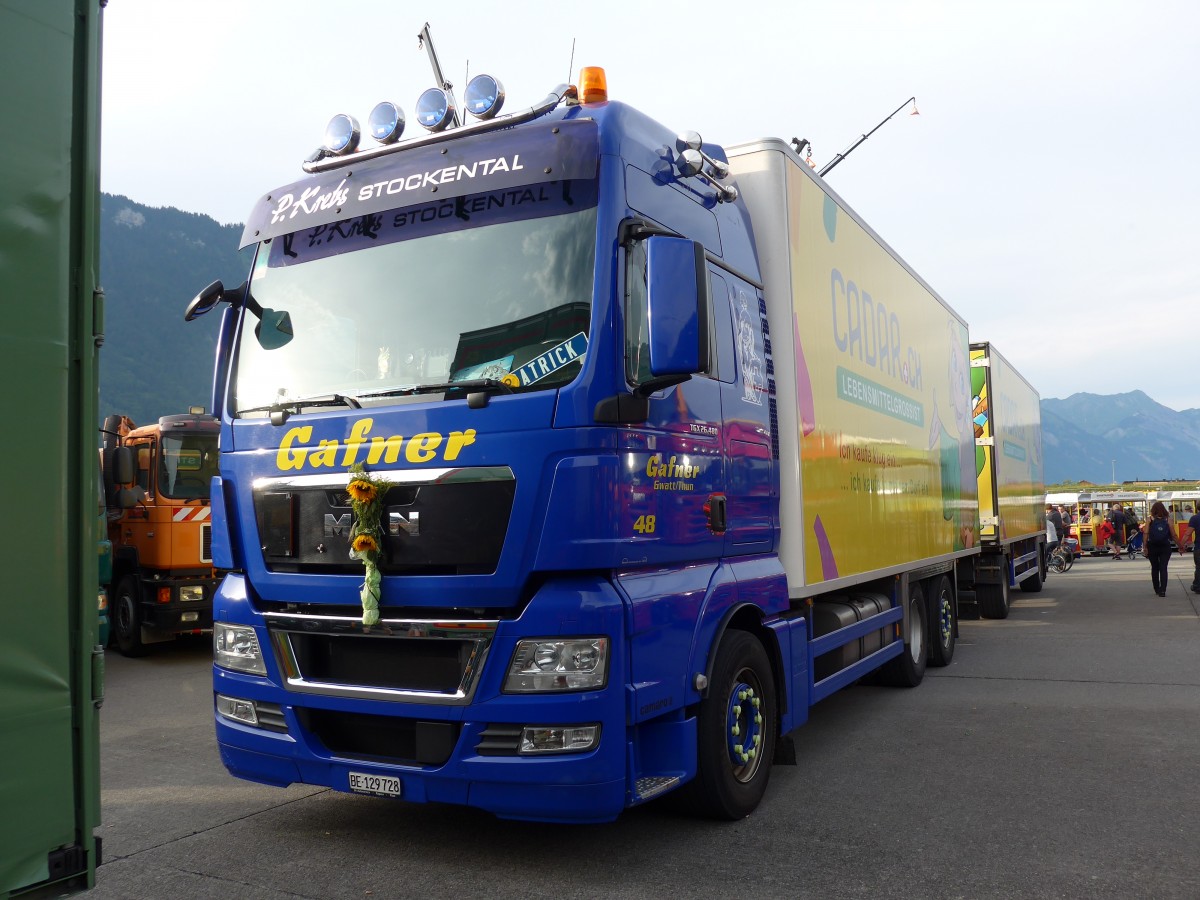 (151'956) - Gafner, Gwatt - Nr. 48/BE 129'728 - MAN am 28. Juni 2014 in Interlaken, Flugplatz