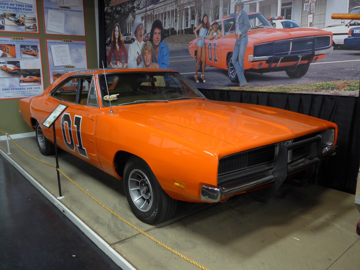 (152'424) - Dodge Charger - von  General Lee  'Dukes of Hazzard' am 9. Juli 2014 in Volo, Auto Museum