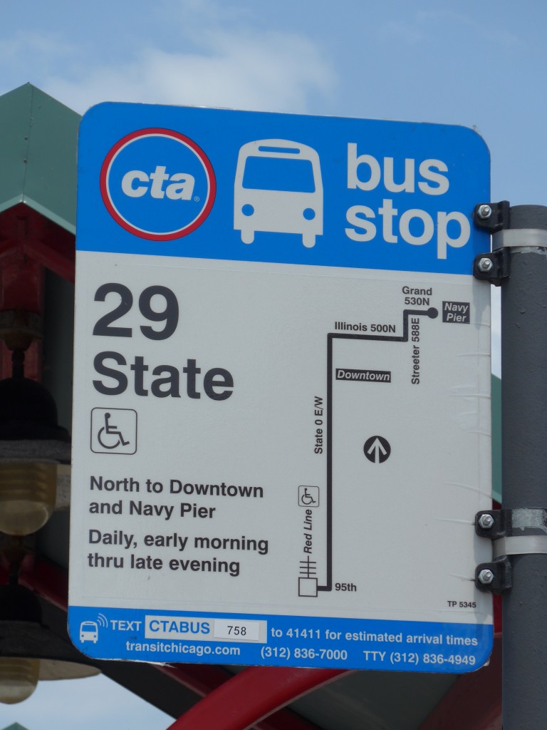 (153'159) - Bus-Haltestelle - Chicago, Navy Pier - am 18. Juli 2014