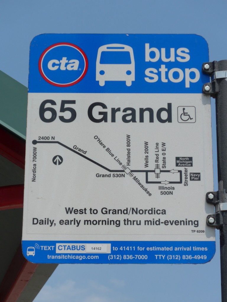 (153'162) - Bus-Haltestelle - Chicago, Navy Pier - am 18. Juli 2014