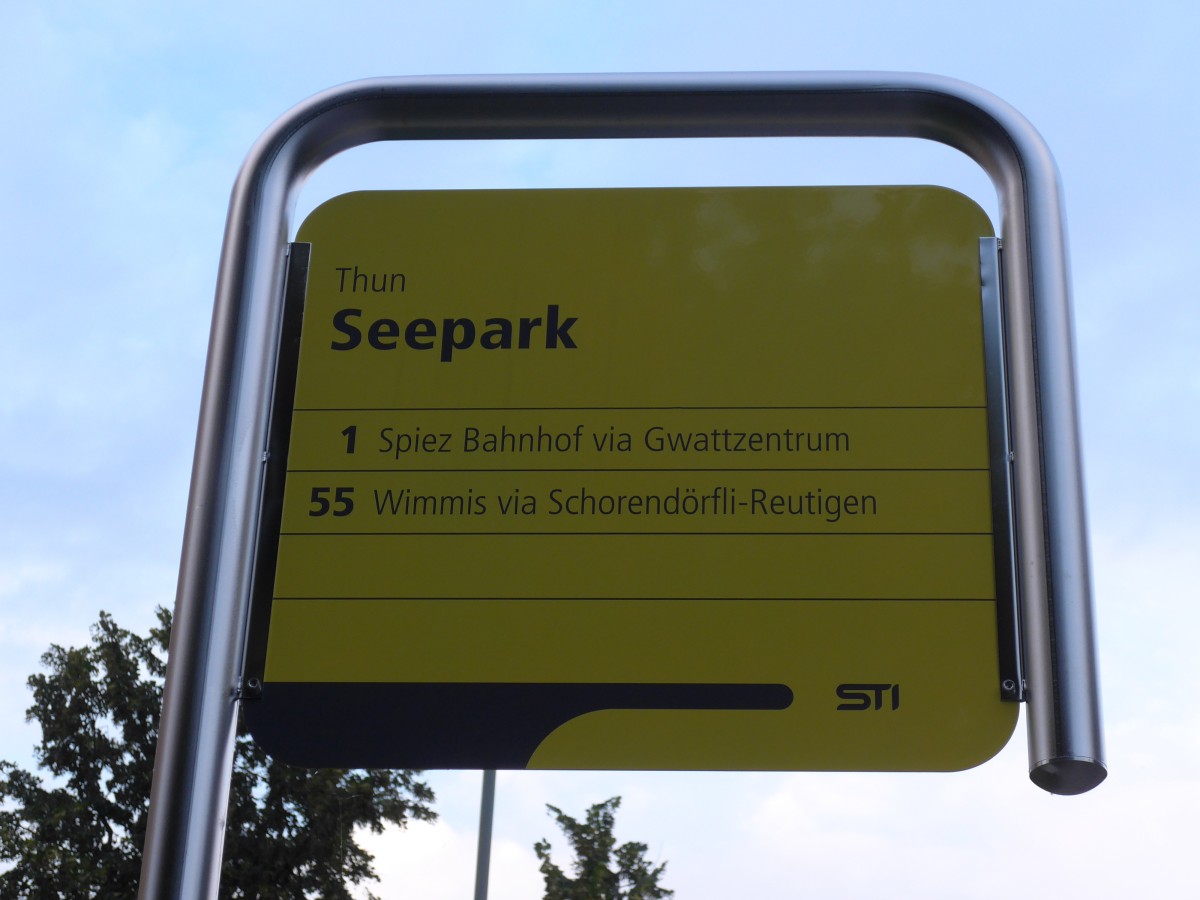 (153'687) - STI-Haltestelle - Thun, Seepark - am 6. August 2014