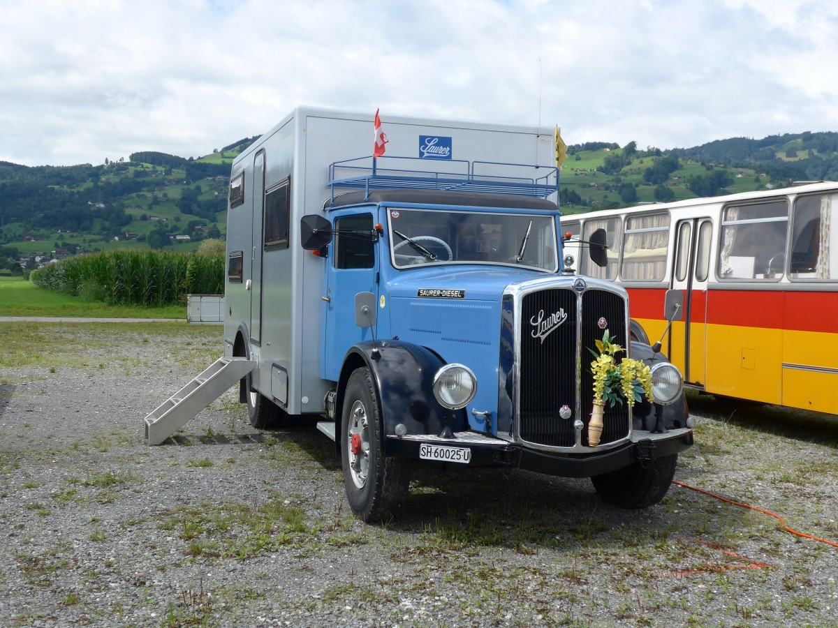 (153'818) - Saurer - SH 60'025 U - am 16. August 2014 in Altst�tten, Allmendplatz