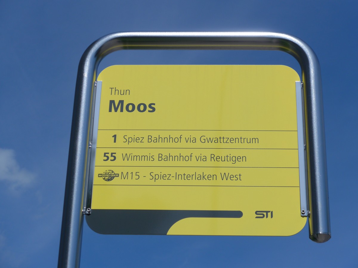 (153'958) - STI-Haltestelle - Thun, Moos - am 17. August 2014