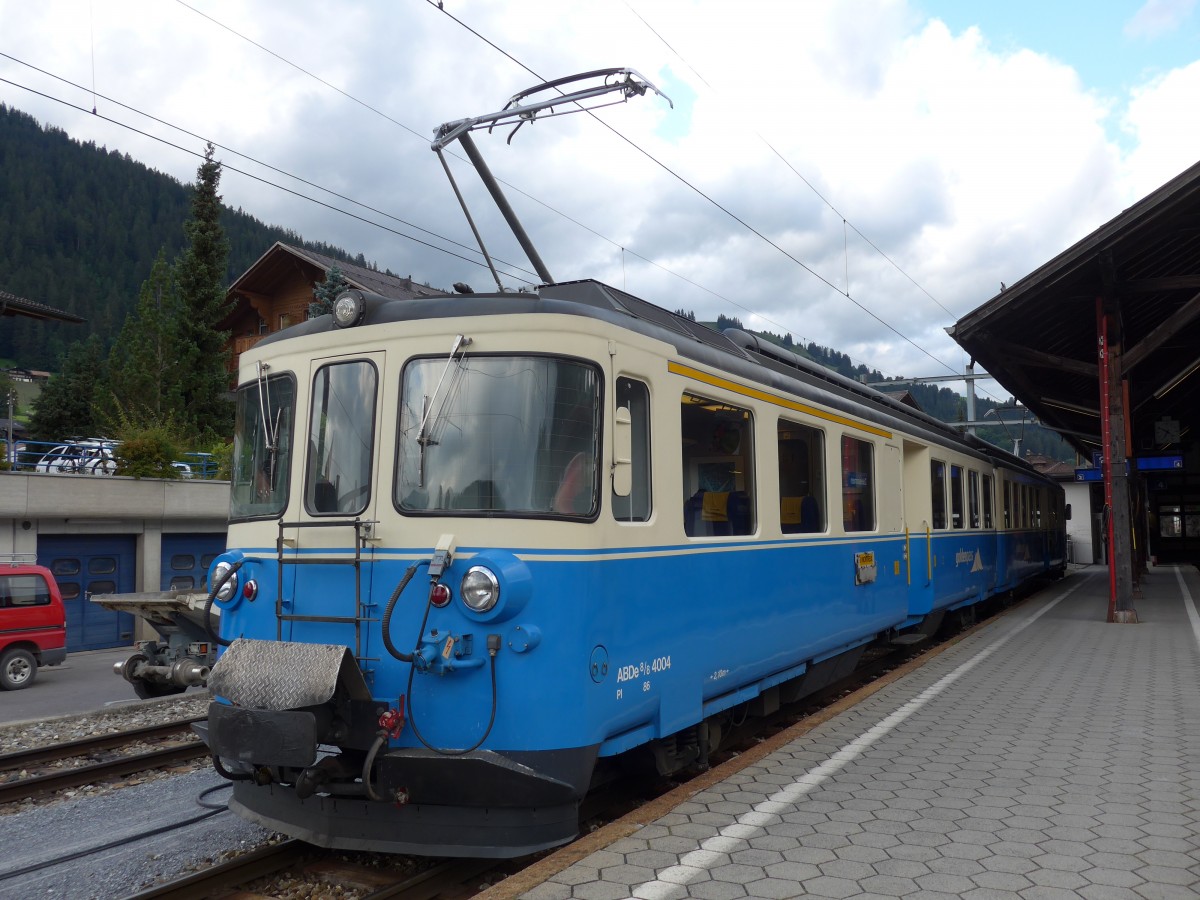 (154'409) - MOB - Nr. 4004 - am 23. August 2014 im Bahnhof Zweisimmen