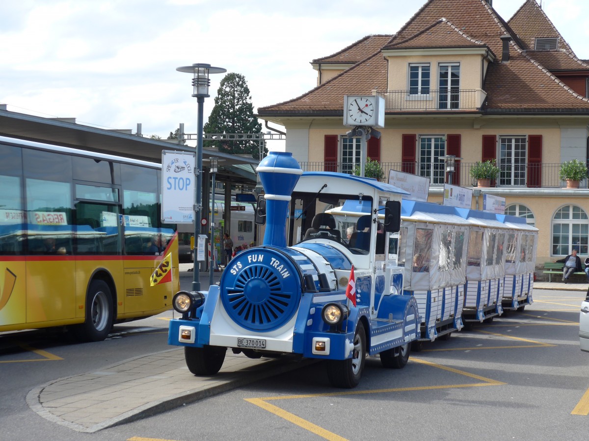 (154'413) - Spiezer Z�gli - BE 370'014 - am 24. August 2014 beim Bahnhof Spiez
