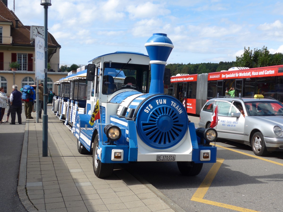 (154'416) - Spiezer Z�gli - BE 370'014 - am 24. August 2014 beim Bahnhof Spiez