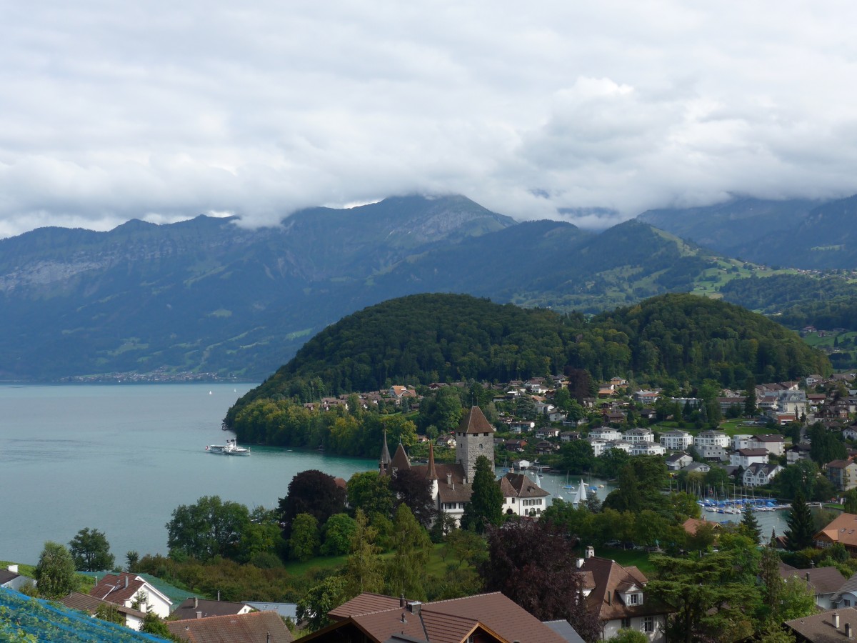 (154'422) - Schloss und Bucht in Spiez am 24. August 2014