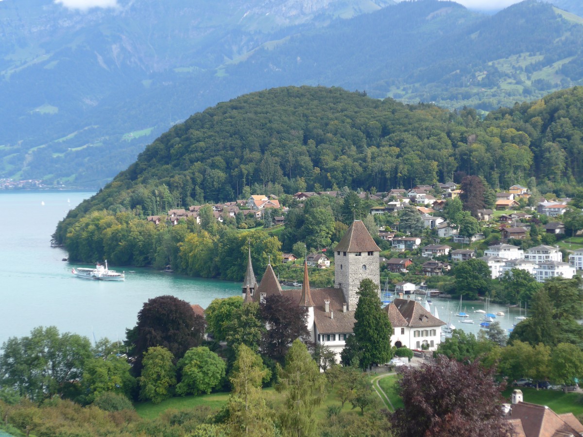 (154'423) - Schloss und Bucht in Spiez am 24. August 2014