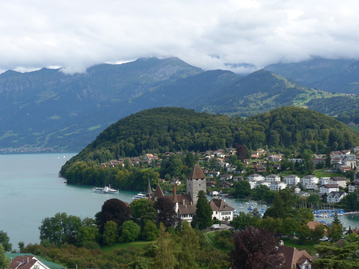 (154'424) - Schloss und Bucht in Spiez am 24. August 2014