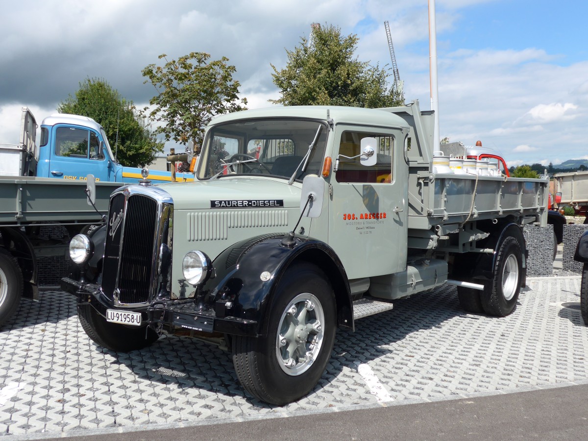 (154'553) - Aregger, Willisau - LU 91'958 U - Saurer am 30. August 2014 in Oberkirch, CAMPUS Sursee