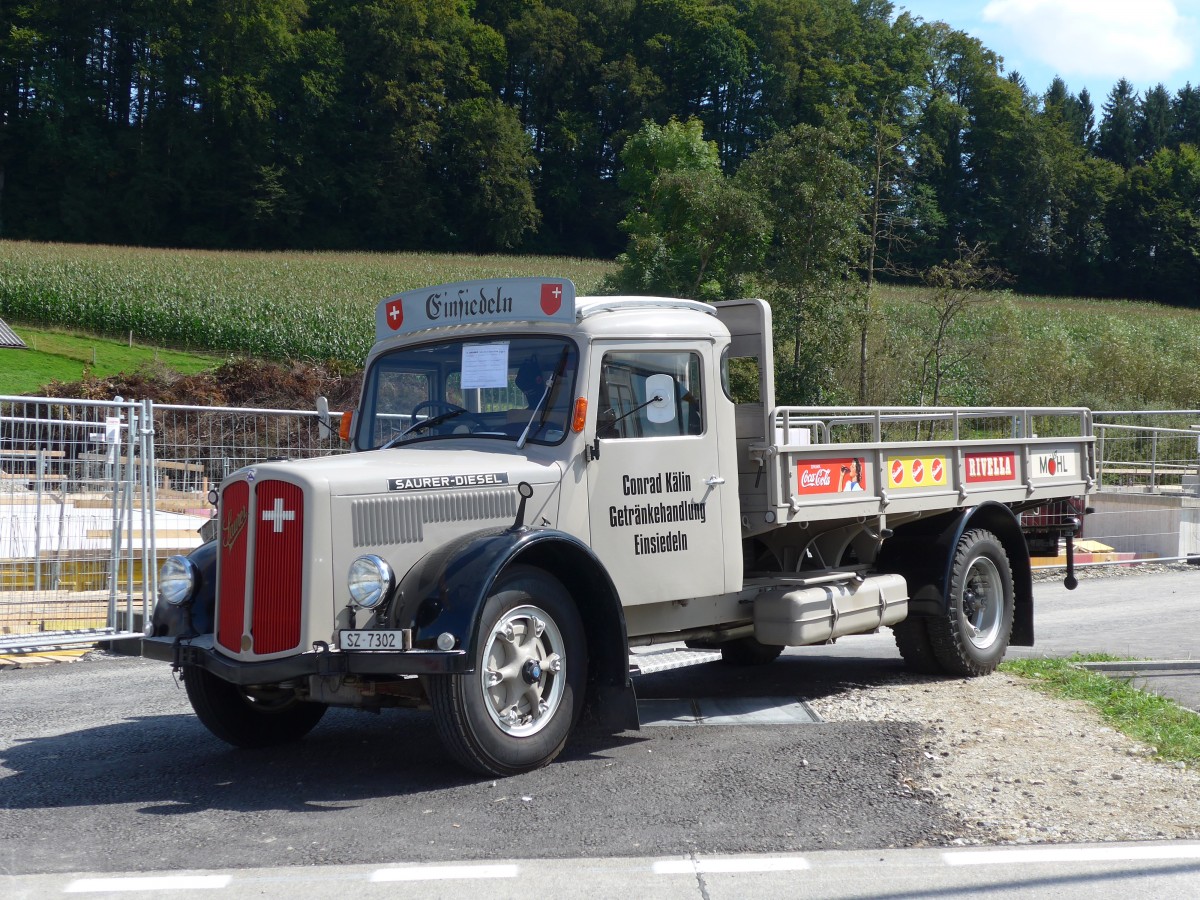 (154'601) - K�lin, Einsiedeln - SZ 7302 - Saurer am 30. August 2014 in Oberkirch, CAMPUS Sursee