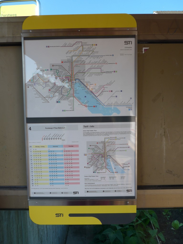 (154'890) - Fahrplaninfo  Forstweg  am 6. September 2014 in Thun-Lerchenfeld