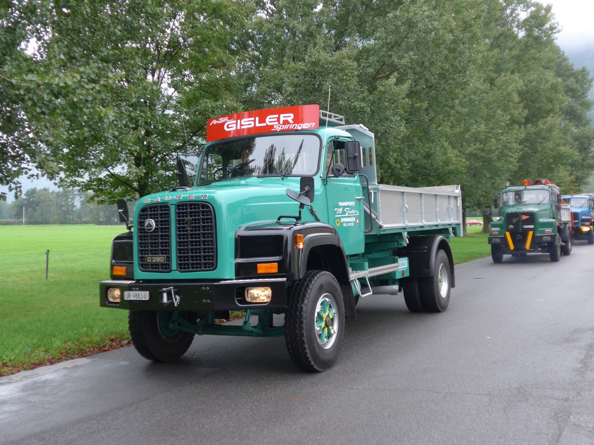 (155'009) - Gisler, Spiringen - UR 9883 U - Saurer am 13. September 2014 in Chur, Waffenplatz