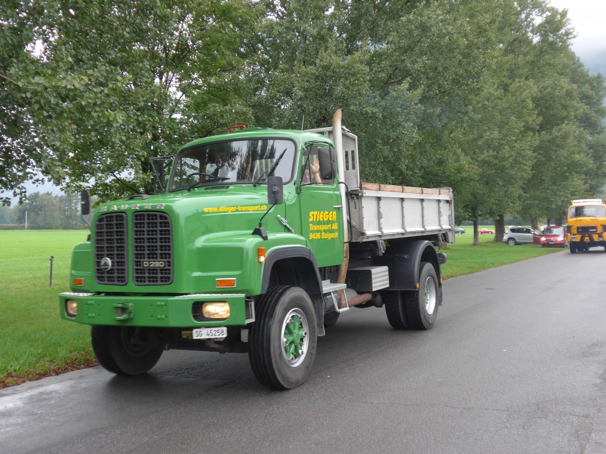 (155'023) - Stieger, Balgach - SG 45'258 - Saurer am 13. September 2014 in Chur, Waffenplatz