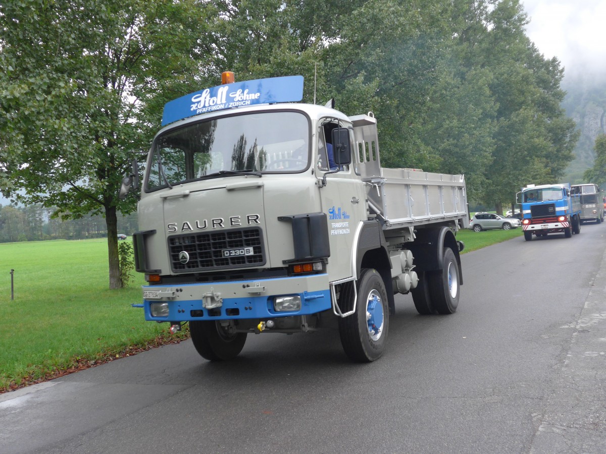 (155'082) - Stoll, Pf�ffikon - ZH 27'834 U - Saurer am 13. September 2014 in Chur, Waffenplatz