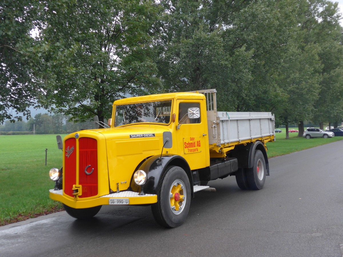 (155'108) - Schmid AG - SG 990 U - Saurer am 13. September 2014 in Chur, Waffenplatz
