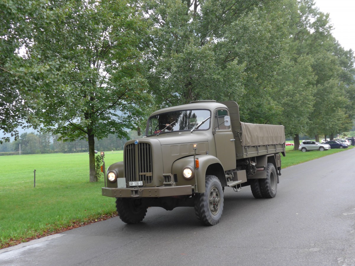 (155'117) - Saurer - GR 138 U - am 13. September 2014 in Chur, Waffenplatz