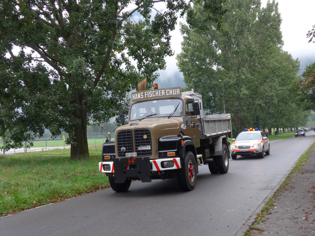(155'121) - Fischer, Chur - GR 605 U - Saurer am 13. September 2014 in Chur, Waffenplatz