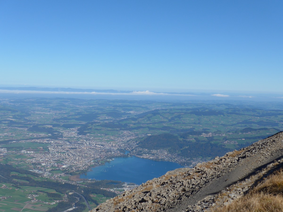 (155'819) - Aussicht vom Niesen auf Thun und Thunersee am 19. Oktober 2014