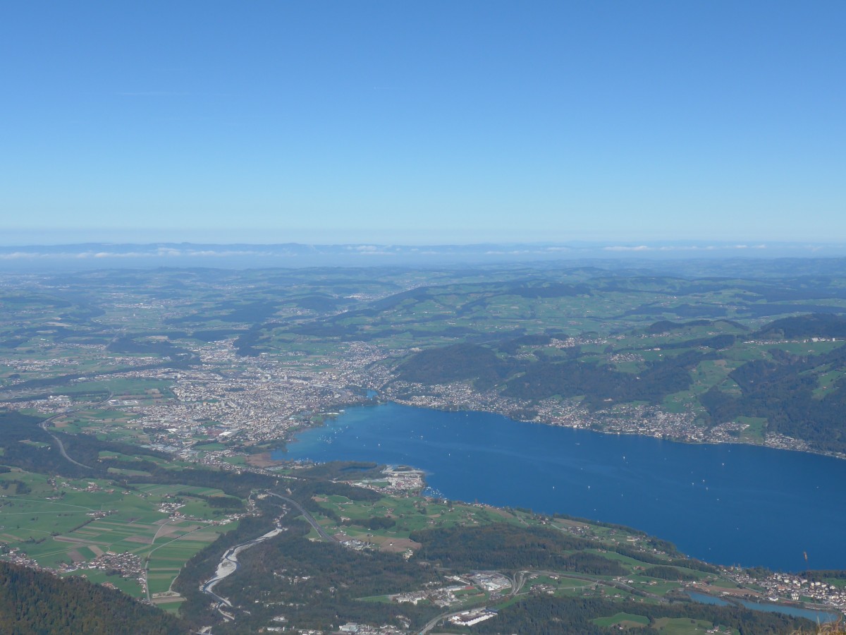 (155'836) - Aussicht vom Niesen mit Thun und dem Thunersee am 19. Oktober 2014