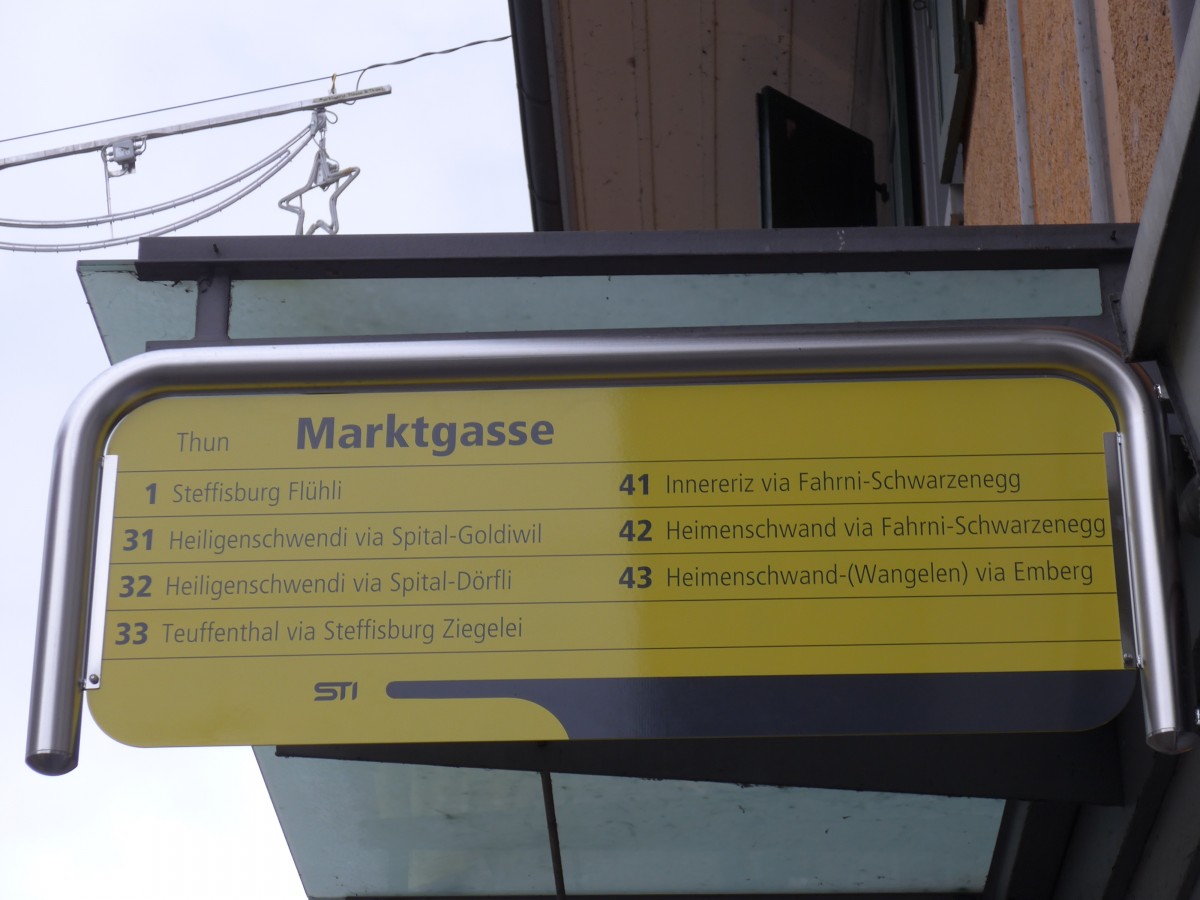 (157'713) - STI-Haltestelle - Thun, Marktgasse - am 8. Dezember 2014