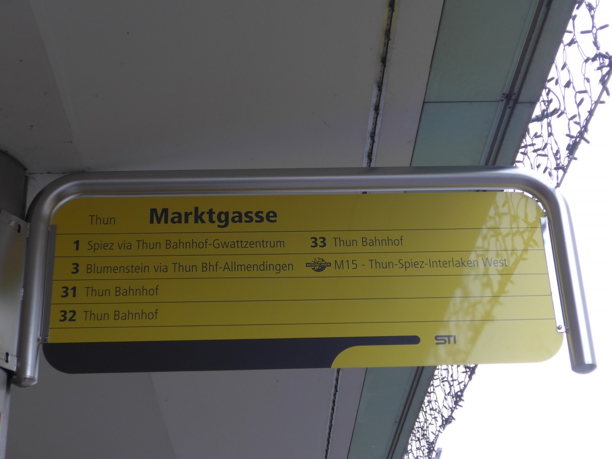 (157'714) - STI-Haltestelle - Thun, Marktgasse - am 8. Dezember 2014