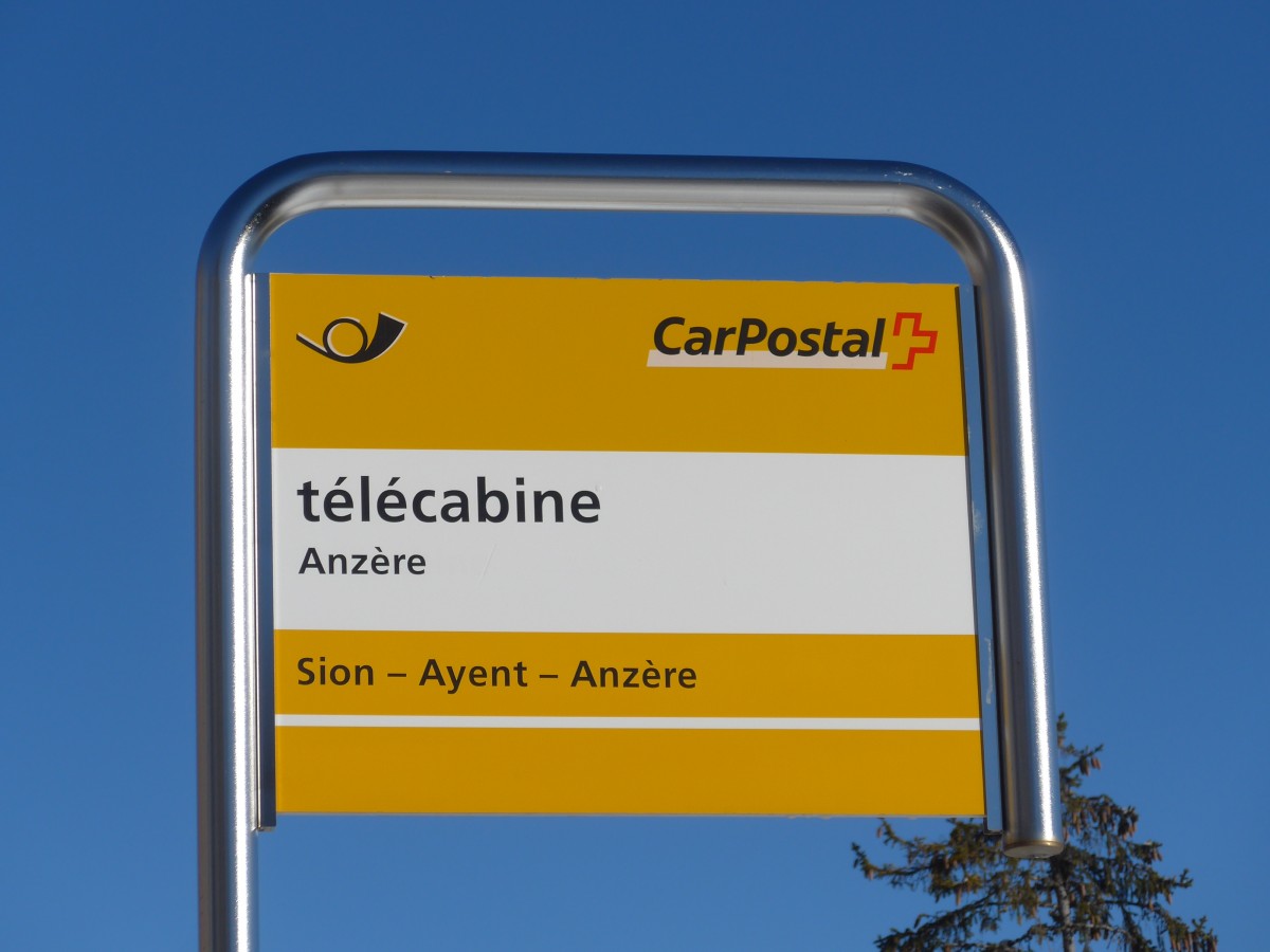 (158'060) - PostAuto-Haltestelle - Anz�re, t�l�cabine - am 1. Januar 2015