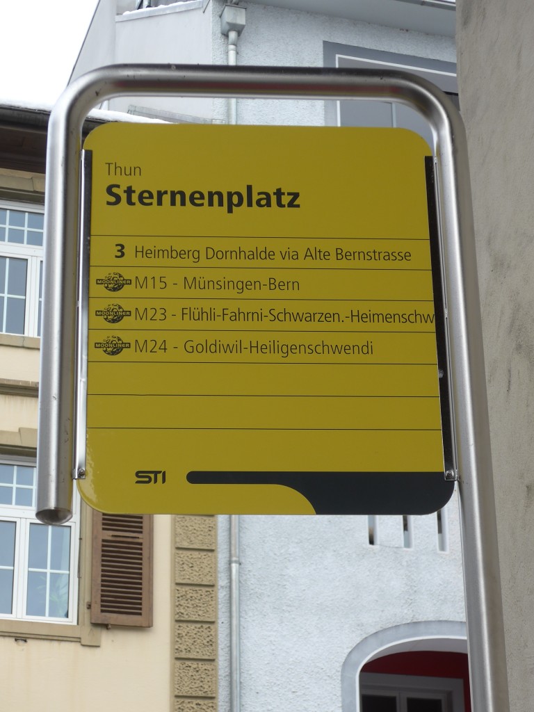 (158'572) - STI-Haltestelle - Thun, Sternenplatz - am 2. Januar 2015