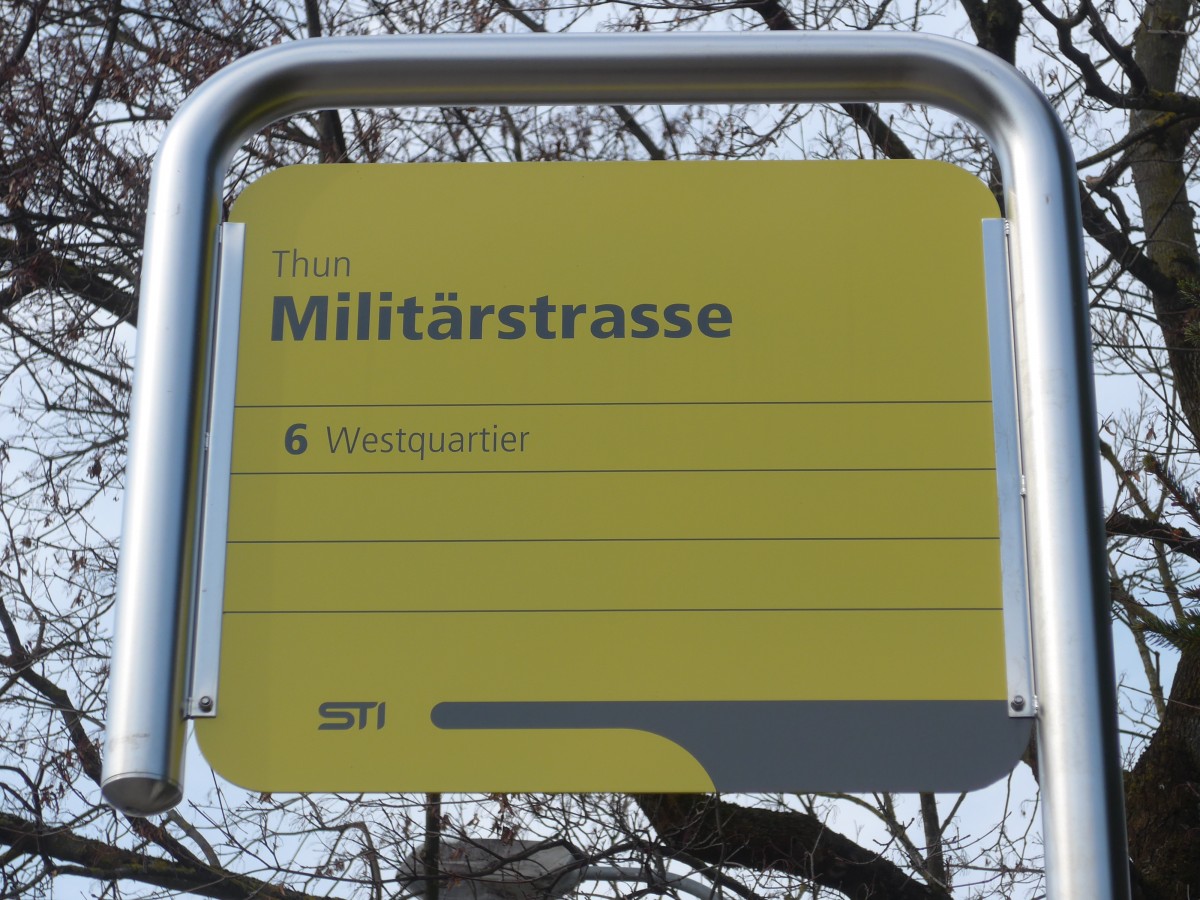(159'174) - STI-Haltestelle - Thun, Milit�rstrasse - am 15. M�rz 2015