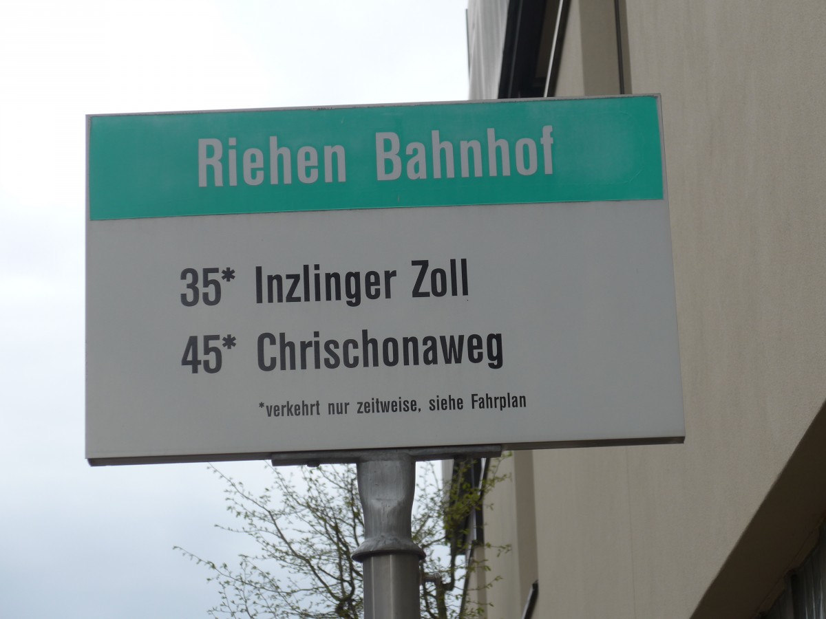 (159'689) - BVB-Haltestelle - Riehen, Bahnhof - am 11. April 2015