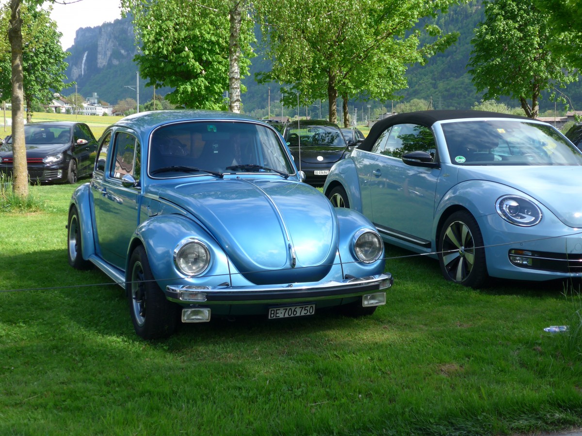 (160'235) - VW-K�fer - BE 706'750 - am 9. Mai 2015 in Brienz, Camping Aaregg