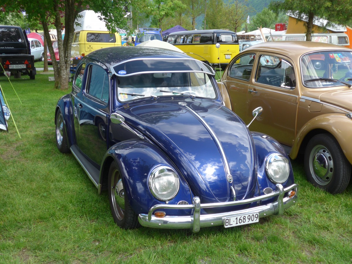 (160'270) - VW-K�fer - BL 168'909 - am 9. Mai 2015 in Brienz, Camping Aaregg