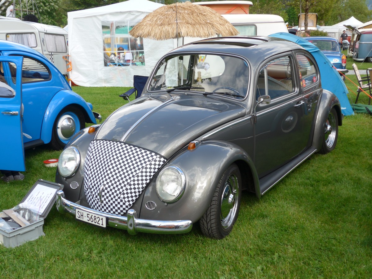 (160'301) - VW-K�fer - SH 56'821 - am 9. Mai 2015 in Brienz, Camping Aaregg