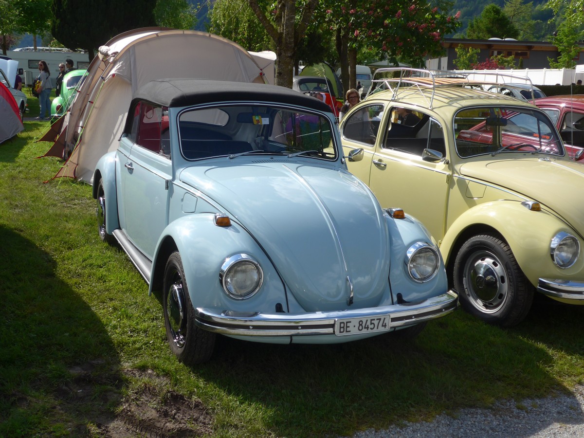 (160'353) - VW-K�fer - BE 84'574 - am 9. Mai 2015 in Brienz, Camping Aaregg