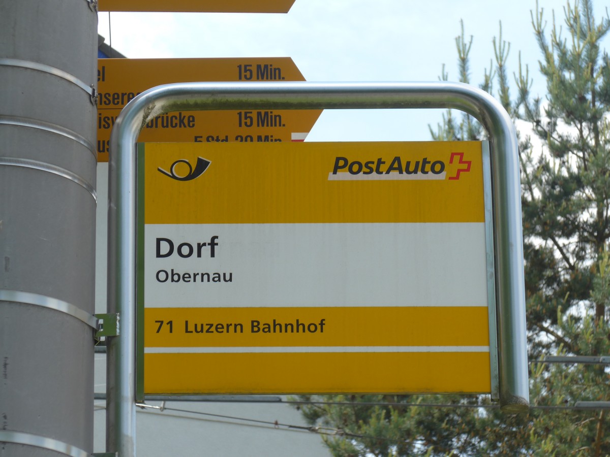 (160'933) - PostAuto-Haltestelle - Obernau, Dorf - am 24. Mai 2015