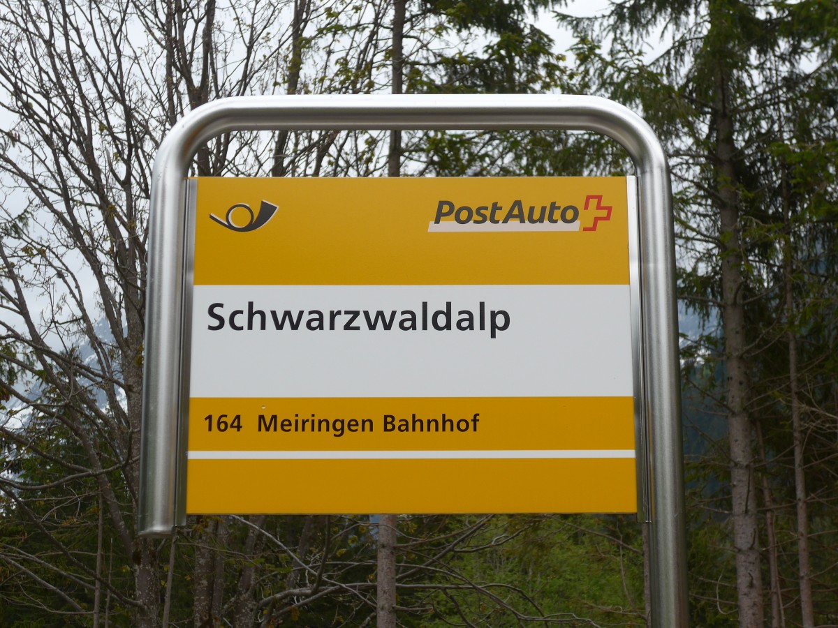 (161'001) - PostAuto-Haltestelle - Schwarzwaldalp - am 25. Mai 2015
