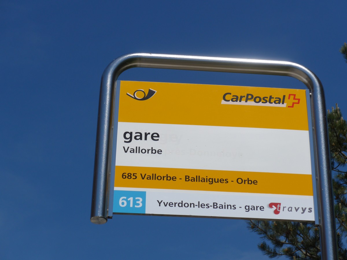 (161'340) - PostAuto-Haltestelle - Vallorbe, gare - am 28. Mai 2015