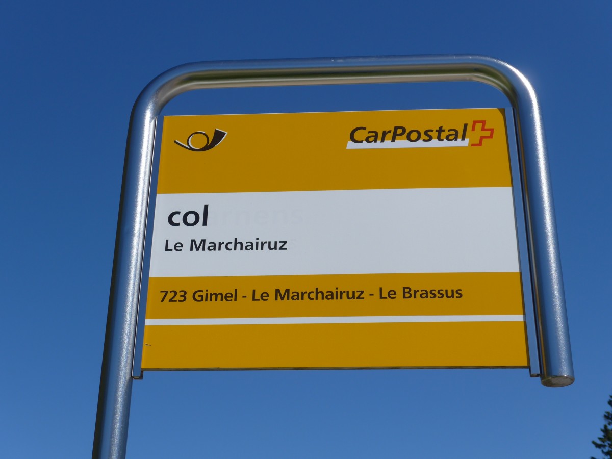 (161'375) - PostAuto-Haltestelle - Le Marchairuz, col - am 28. Mai 2015