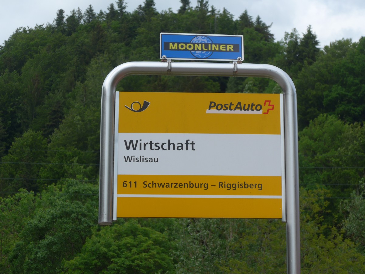 (161'568) - PostAuto-Haltestelle - Wislisau, Wirtschaft - am 30. Mai 2015