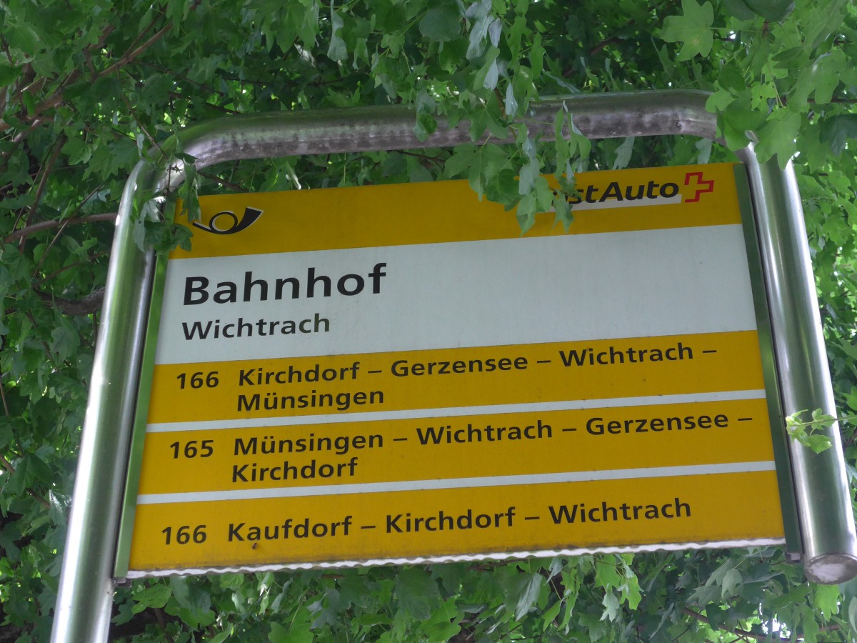 (161'575) - PostAuto-Haltestelle - Wichtrach, Bahnhof - am 30. Mai 2015