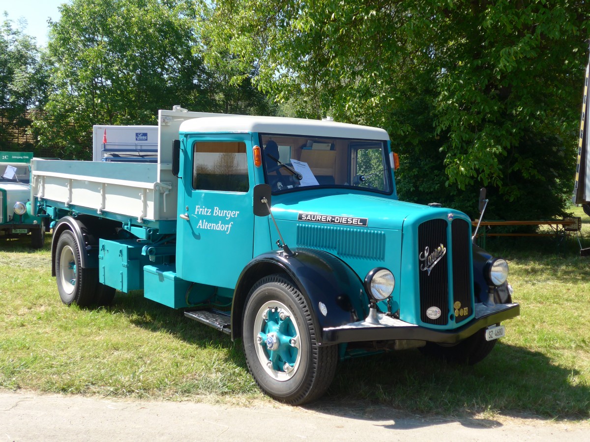 (161'774) - Burger, Altendorf - SZ 4680 - Saurer am 6. Juni 2015 in Thayngen, Saurertreffen